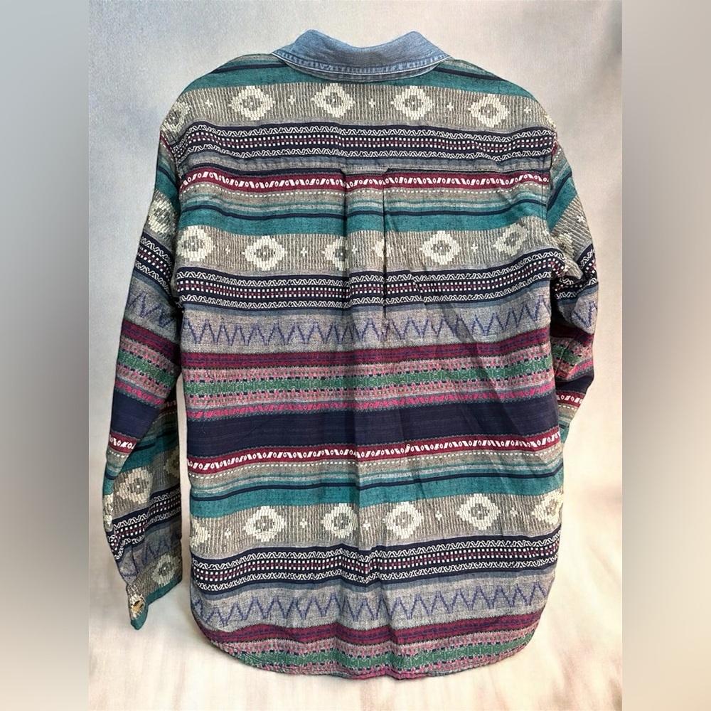 Vintage “One Company”  SouthWestern Button Up Long Sleeve Shirt (Women’s S/M) - Picture 4 of 6